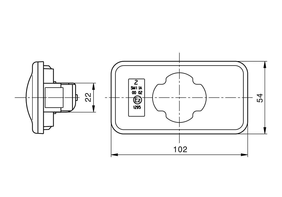 Feu de position latéral PC LED 24V ambre Renault Trucks, Volvo Trucks